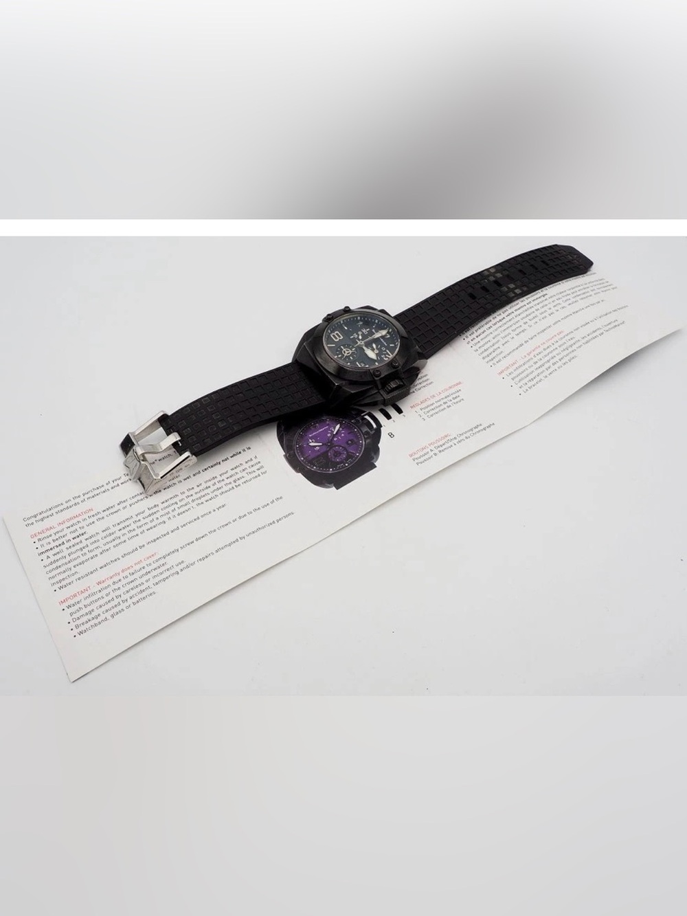 TechnoMarine Chronograph Blackwatch Quartz SWISS MADE Box & Papers New Battery - Picture 3 of 7